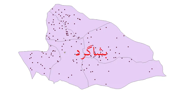 دانلود نقشه شیپ فایل (GIS) تقسیمات سیاسی شهرستان بشاگرد سال 1400