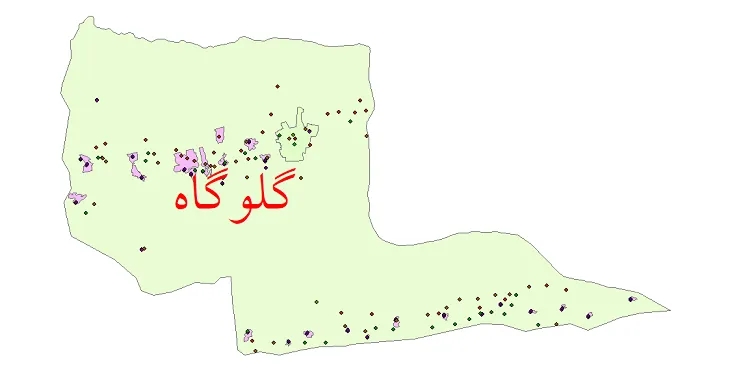 دانلود نقشه شیپ فایل جمعیت نقاط شهری و روستایی شهرستان گلوگاه از سال 1335 تا 1395