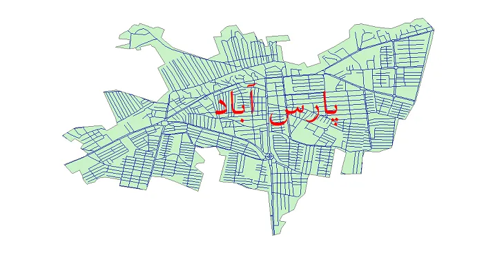 دانلود نقشه شیپ فایل شبکه معابر شهر پارس آباد