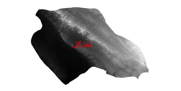 دانلود نقشه دم (DEM) شهرستان هفتگل | دقت 30 متر