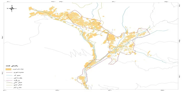 نقشه خیابان‌ها و معابر شهر شمشک + عکس کیفیت بالا