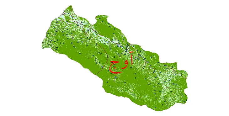 دانلود نقشه های شیپ فایل شهرستان آوج + کاملترین لایه GIS