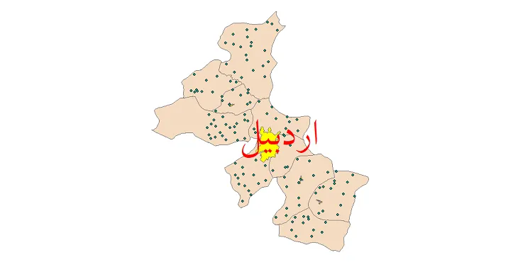 دانلود نقشه شیپ فایل (GIS) تقسیمات سیاسی شهرستان اردبیل سال 1400