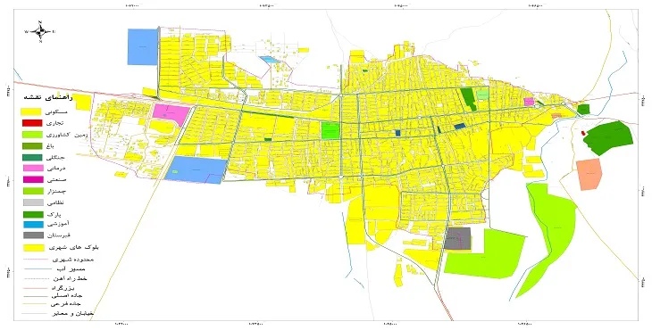 نقشه شیپ فایل (GIS) شهر بافت 1404 + عکس با کیفیت