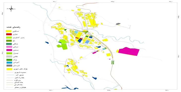 نقشه شیپ فایل (GIS) شهر حسینیه 1404 + عکس با کیفیت