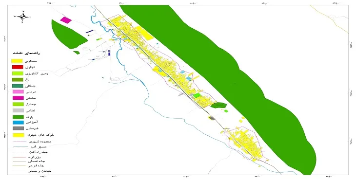 نقشه شیپ فایل (GIS) شهر آسمان آباد 1404 + عکس با کیفیت