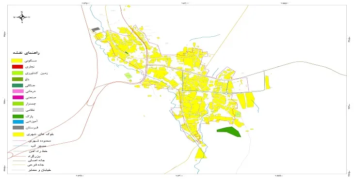 نقشه شیپ فایل (GIS) شهر بزنجان 1404 + عکس با کیفیت
