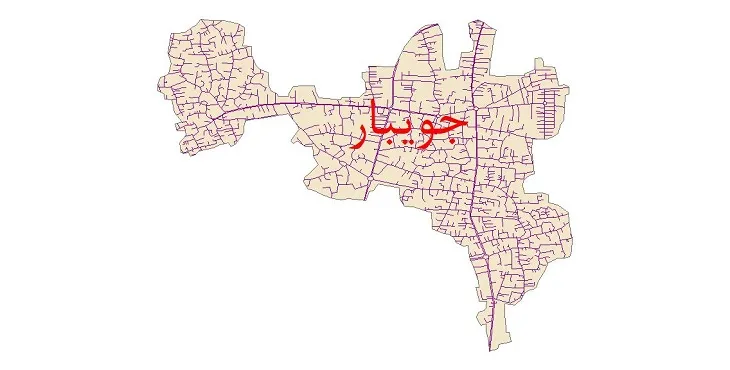 دانلود نقشه شیپ فایل شبکه معابر شهر جویبار