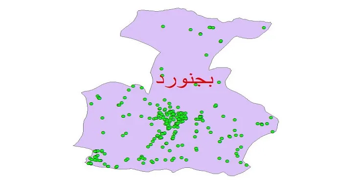 دانلود نقشه شیپ فایل کیفیت آب چاه های شهرستان بجنورد