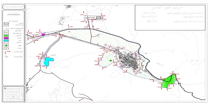 نقشه محدوده و حریم شهر کیاسر | کیفیت بالا