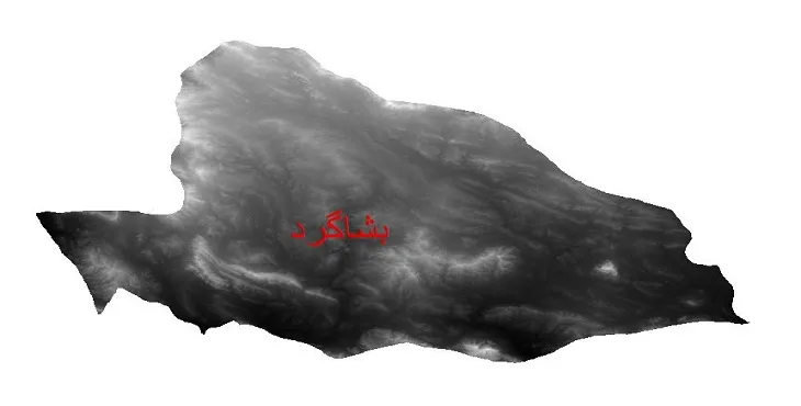 دانلود نقشه دم (DEM) شهرستان بشاگرد | دقت 30 متر