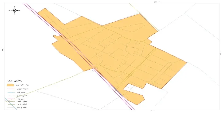 نقشه خیابان‌ها و معابر شهر قلعه نو + عکس کیفیت بالا