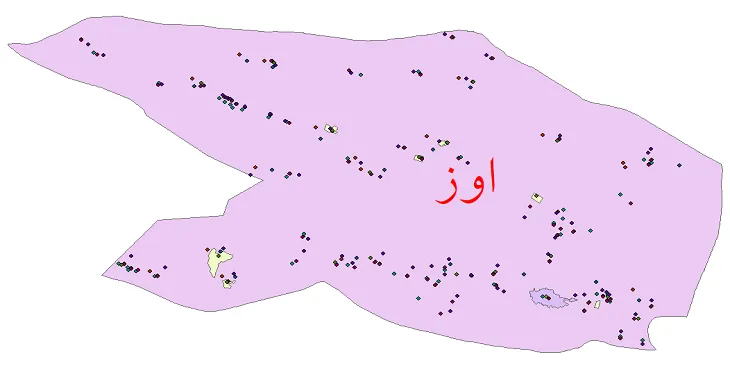 دانلود نقشه شیپ فایل جمعیت نقاط شهری و روستایی شهرستان اوز از سال 1335 تا 1395