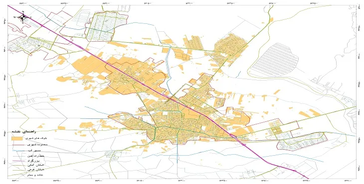 نقشه خیابان‌ها و معابر شهر پاکدشت + عکس کیفیت بالا