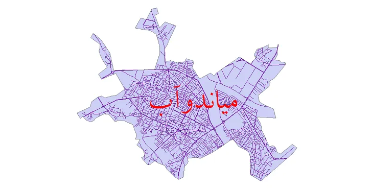 دانلود نقشه شیپ فایل شبکه معابر شهر میاندوآب