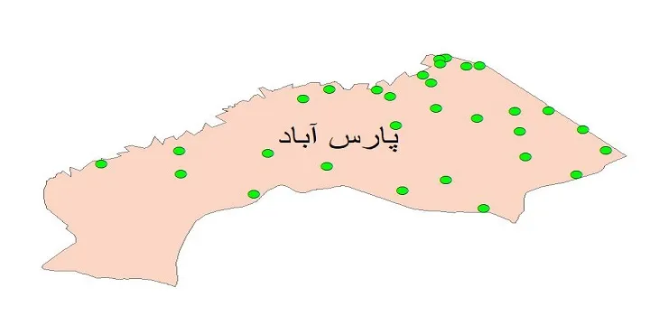 دانلود نقشه شیپ فایل کیفیت آب چاه های شهرستان پارس آباد