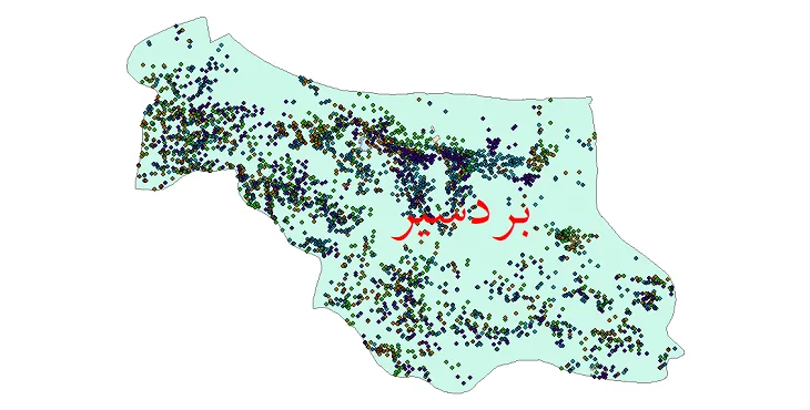 دانلود نقشه شیپ فایل جمعیت نقاط شهری و روستایی شهرستان بردسیر از سال 1335 تا 1395