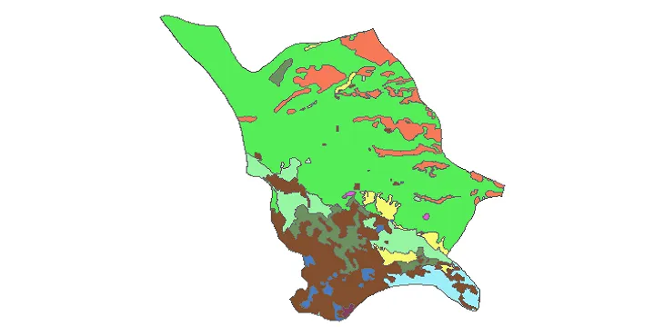 بروزترین نقشه شیپ فایل کاربری اراضی شهرستان برخوار + PDF