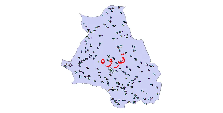 دانلود نقشه شیپ فایل جمعیت نقاط شهری و روستایی شهرستان قروه از سال 1335 تا 1395