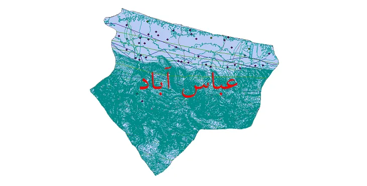 دانلود نقشه های شیپ فایل شهرستان عباس آباد + کاملترین لایه GIS