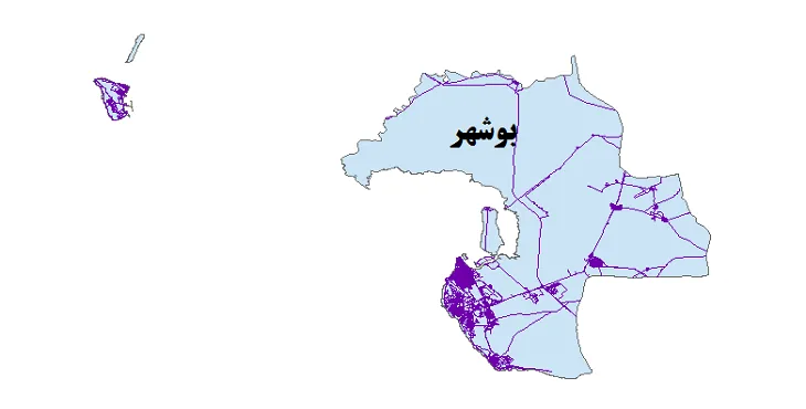 جدیدترین نقشه شیپ فایل راه های شهرستان بوشهر + PDF