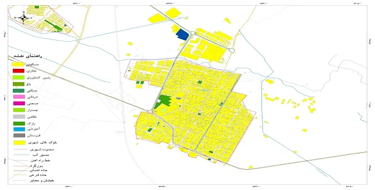نقشه شیپ فایل (GIS) شهر گریزخوار 1404 + عکس با کیفیت