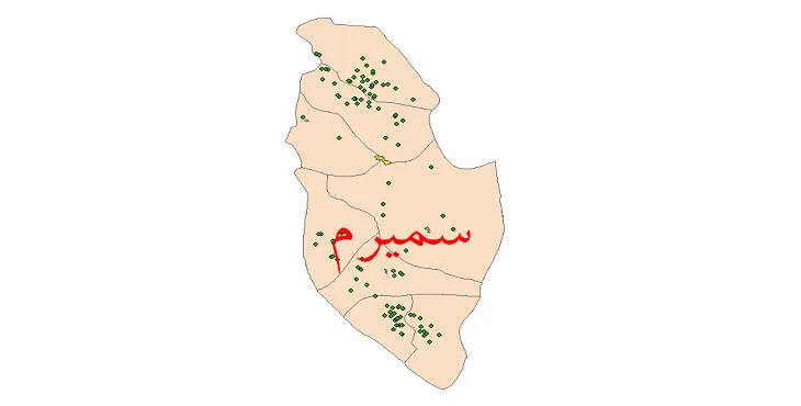 دانلود نقشه شیپ فایل (GIS) تقسیمات سیاسی شهرستان سمیرم سال سال 1400