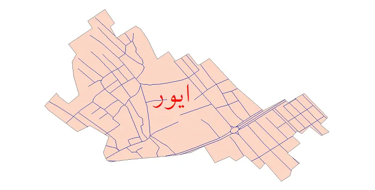 دانلود نقشه شیپ فایل شبکه معابر شهر ایور