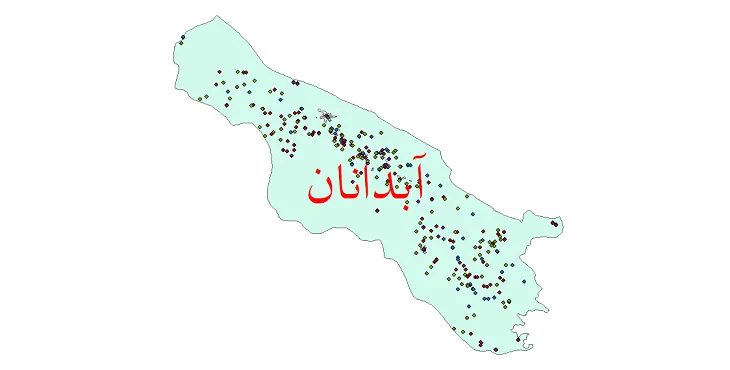 نقشه جمعیت نقاط شهری و روستایی شهرستان آبدانان از سال 1335 تا 1395