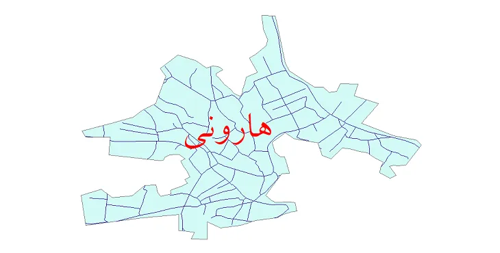 دانلود نقشه شیپ فایل شبکه معابر شهر هارونی