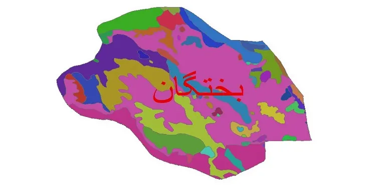 نقشه شیپ فایل (GIS) زمین‌ شناسی شهرستان بختگان