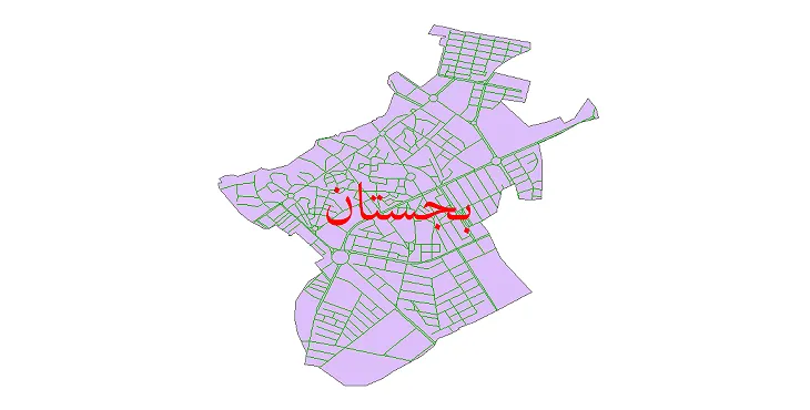 دانلود نقشه شیپ فایل شبکه معابر شهر بجستان