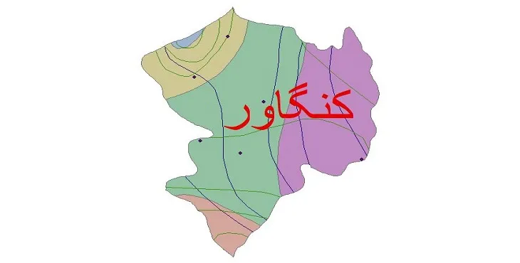 نقشه شیپ‌ فایل اقلیم‌شناسی شهرستان کنگاور + 7 لایه اقلیمی