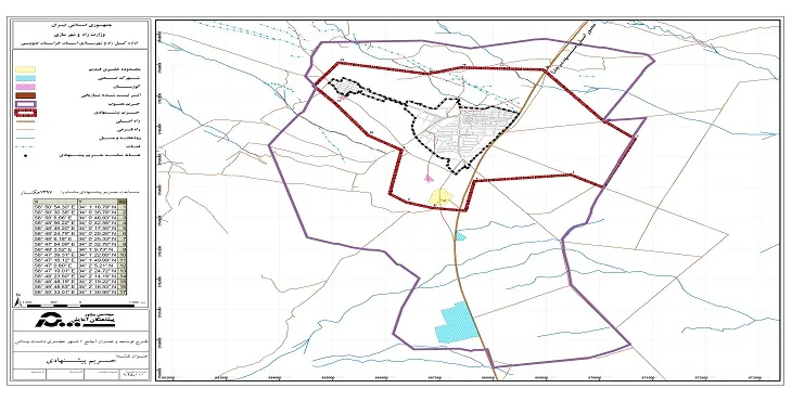 نقشه محدوده و حریم شهر خضری دشت بیاض | کیفیت بالا