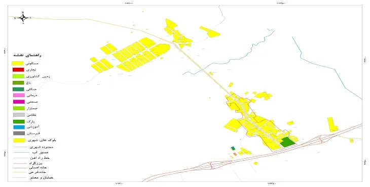 نقشه شیپ فایل (GIS) شهر حصارگرمخان 1404 + عکس با کیفیت