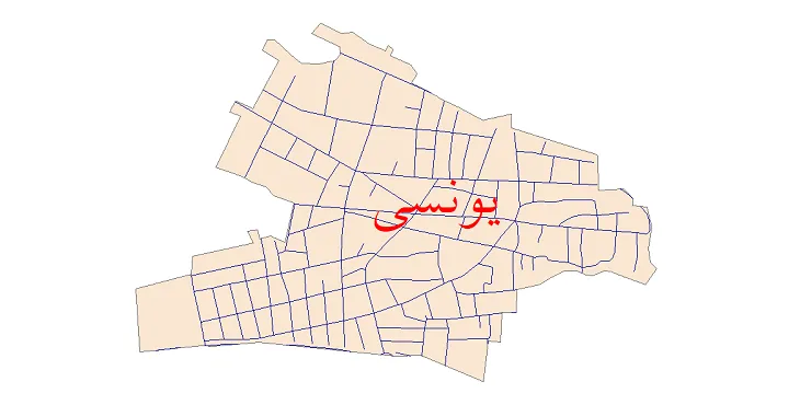 دانلود نقشه شیپ فایل شبکه معابر شهر یونسی