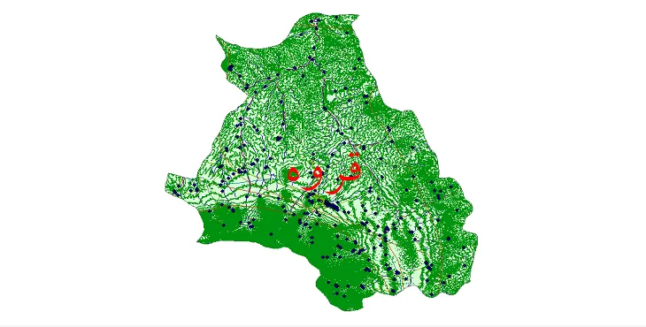 دانلود نقشه های شیپ فایل شهرستان قروه + کاملترین لایه GIS