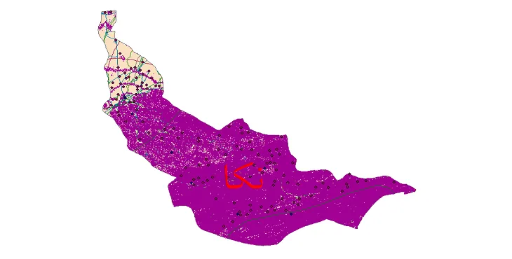 دانلود نقشه های شیپ فایل شهرستان نکا + کاملترین لایه GIS