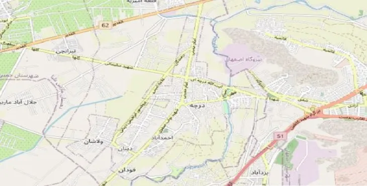 دانلود نقشه شهر درچه + pdf با کیفیت بالا