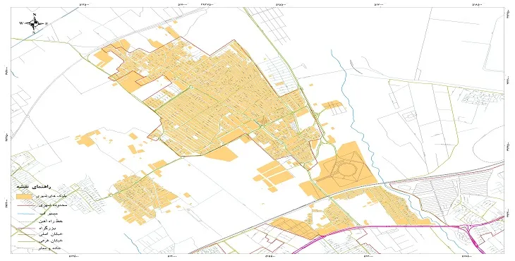نقشه خیابان‌ها و معابر نسیم شهر + عکس کیفیت بالا