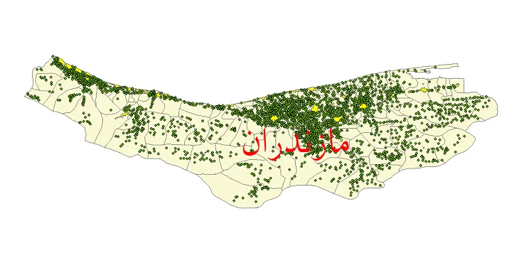 دانلود نقشه شیپ فایل (GIS) تقسیمات سیاسی استان مازندران سال 1400