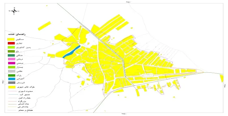 نقشه شیپ فایل (GIS) شهر کرسف 1404 + عکس با کیفیت