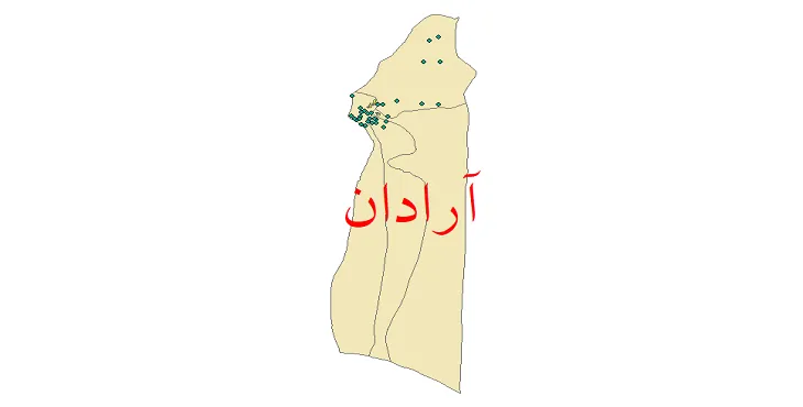 دانلود نقشه شیپ فایل (GIS) تقسیمات سیاسی شهرستان آرادان سال 1400