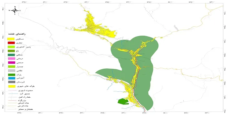 نقشه شیپ فایل (GIS) شهر فشم 1404 + عکس با کیفیت