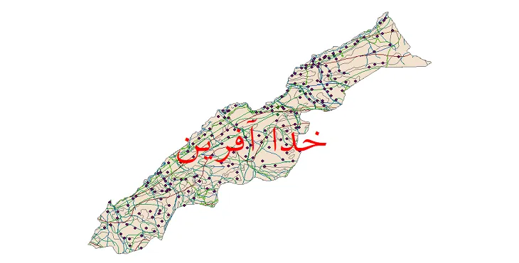 دانلود نقشه های شیپ فایل شهرستان خداآفرین + کاملترین لایه GIS