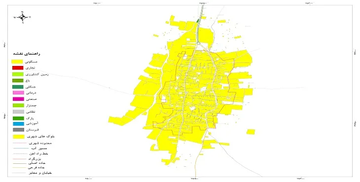 نقشه شیپ فایل (GIS) شهر کندر 1404 + عکس با کیفیت