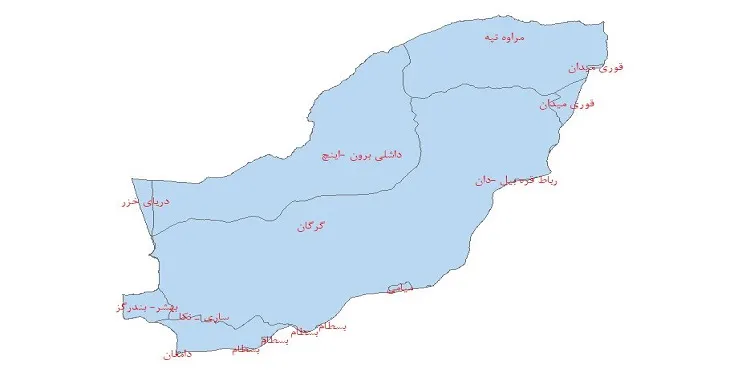 دانلود نقشه شیپ فایل دشت های استان گلستان