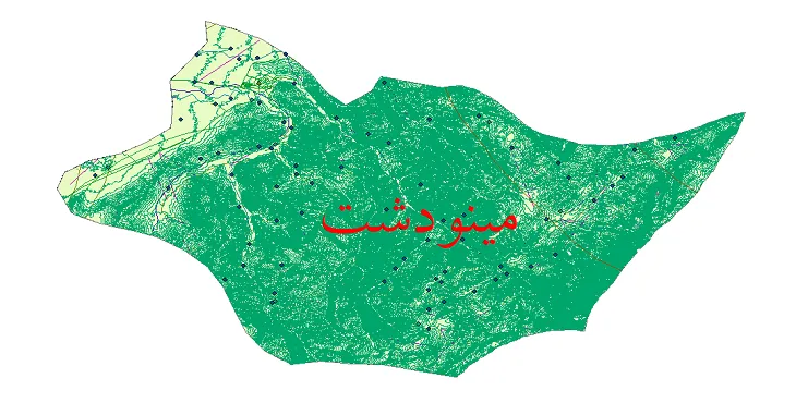 دانلود نقشه های شیپ فایل شهرستان مینودشت + کاملترین لایه GIS