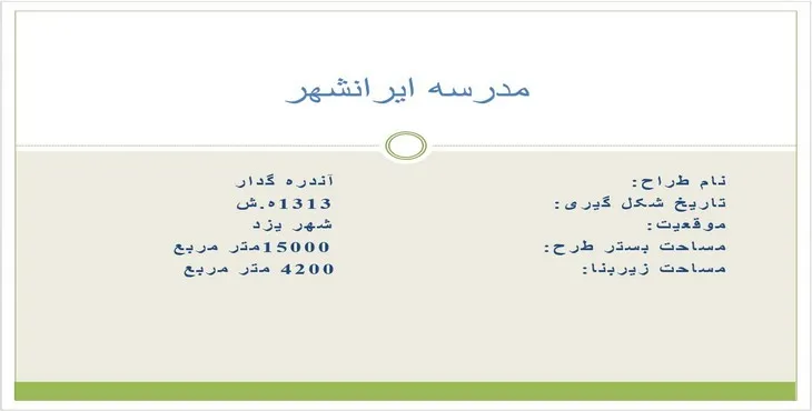 دانلود پاورپوینت مدرسه ایرانشهر