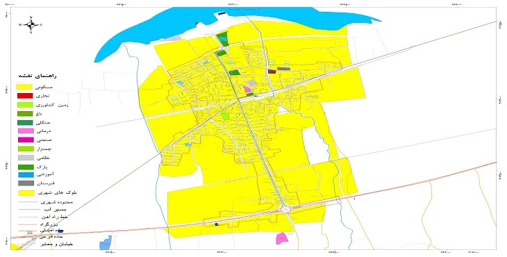نقشه شیپ فایل (GIS) شهر بندر گز 1404 + عکس با کیفیت